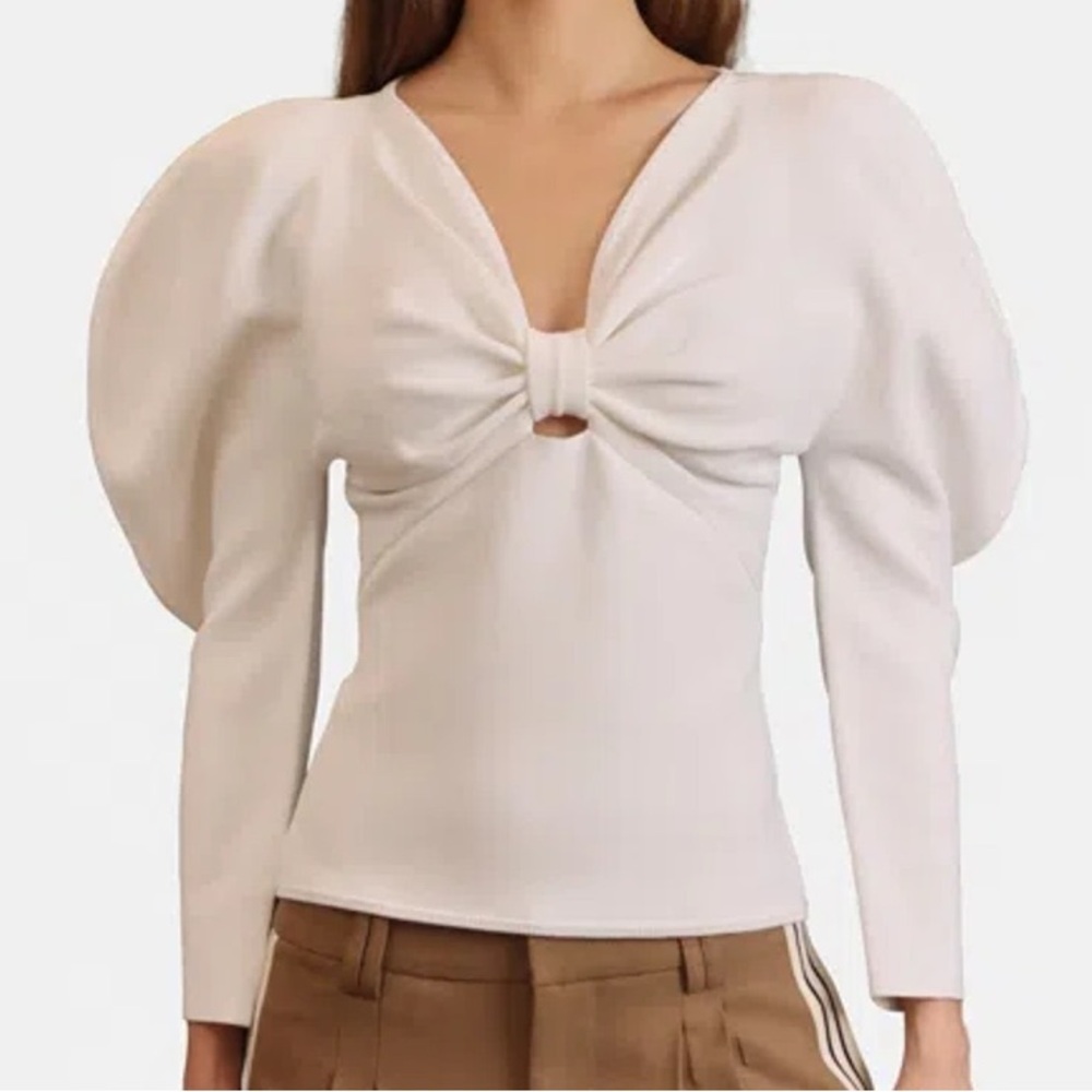Artsy Avant Gard Bow Keyhole Puff Sleeve Sculptural Balletcore Poetcore